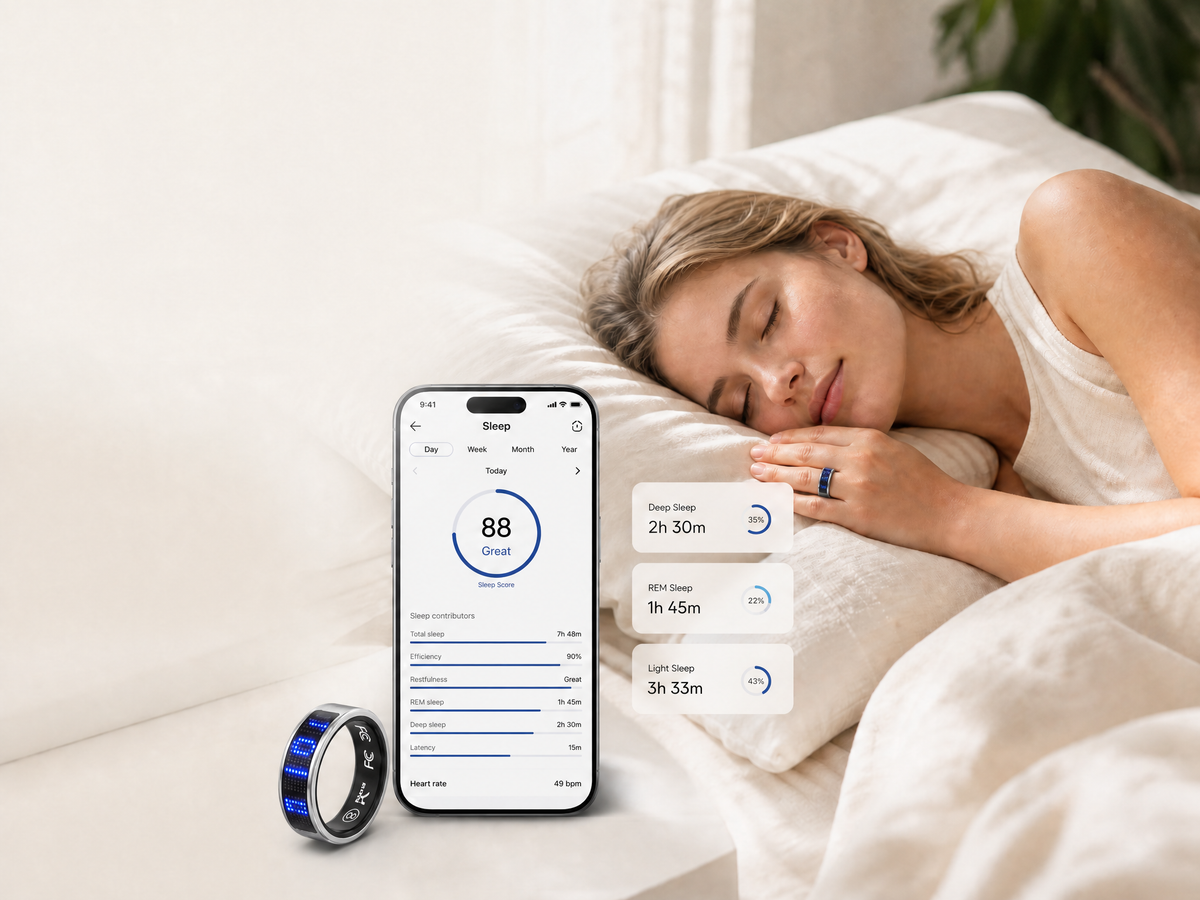 TUTEVETA Smart Ring with Health Tracking and Display: The Future of Wearable Technology