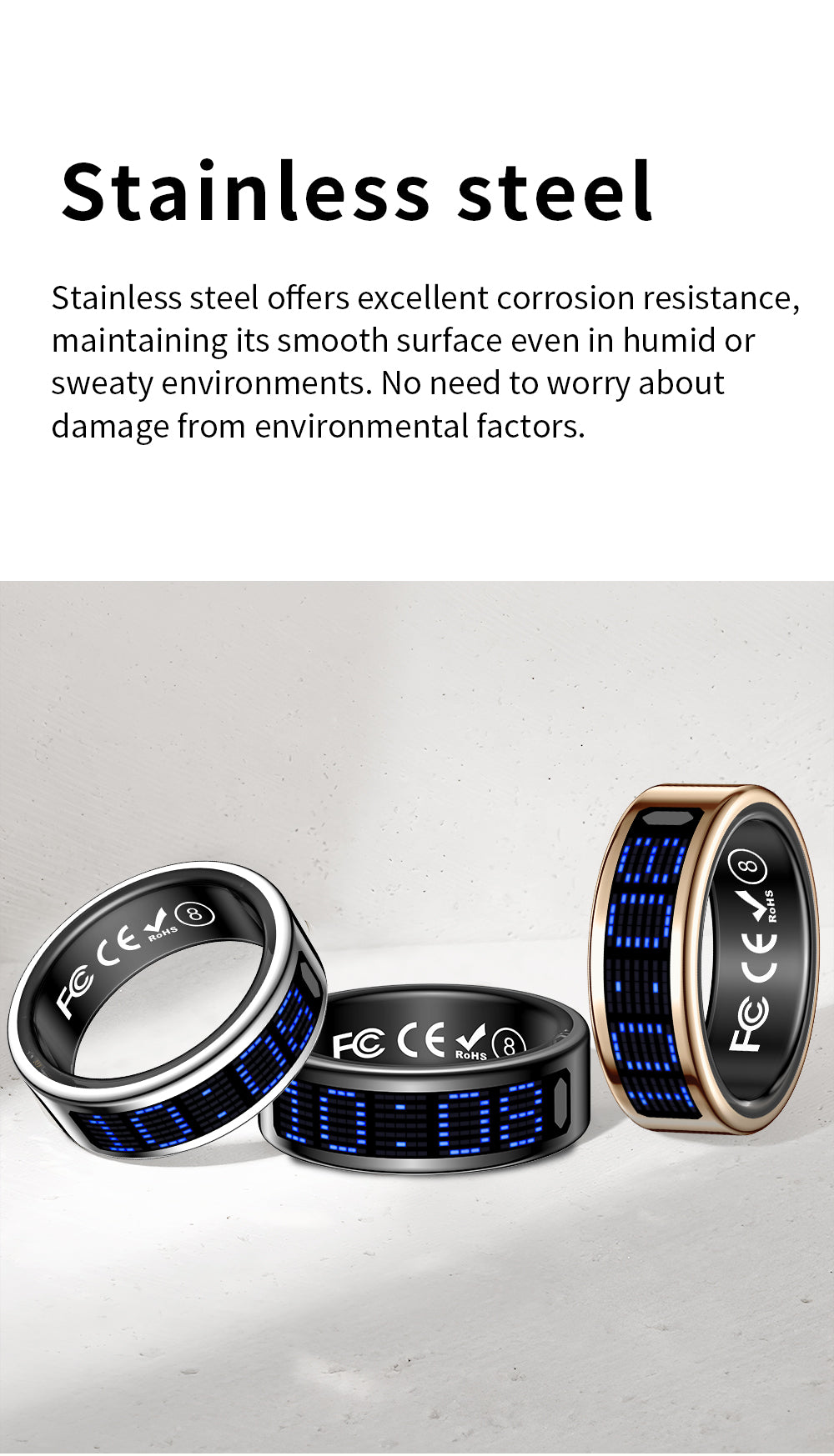 TUTEVETA Smart Ring | Health Monitoring, Sleep Tracking & 100M Waterproof