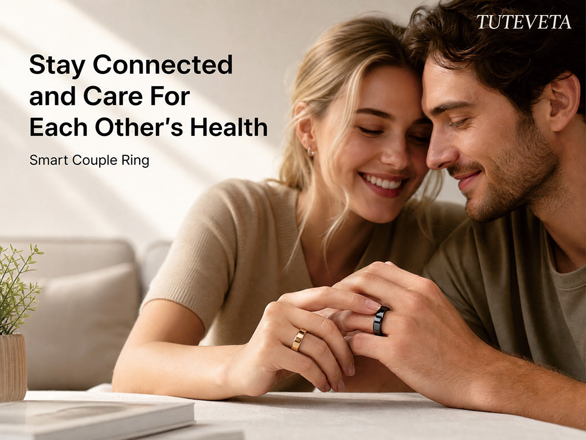 Tuteveta Smart Ring for Couples - Health Tracker & Touch Reminders, No Monthly Fee