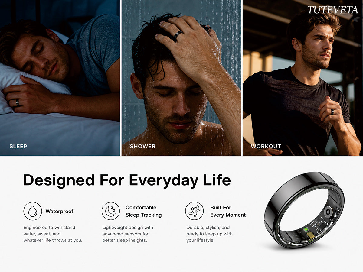 Tuteveta Smart Ring for Couples - Health Tracker & Touch Reminders, No Monthly Fee