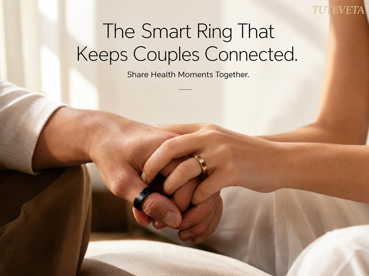 Tuteveta Smart Ring for Couples - Health Tracker & Touch Reminders, No Monthly Fee