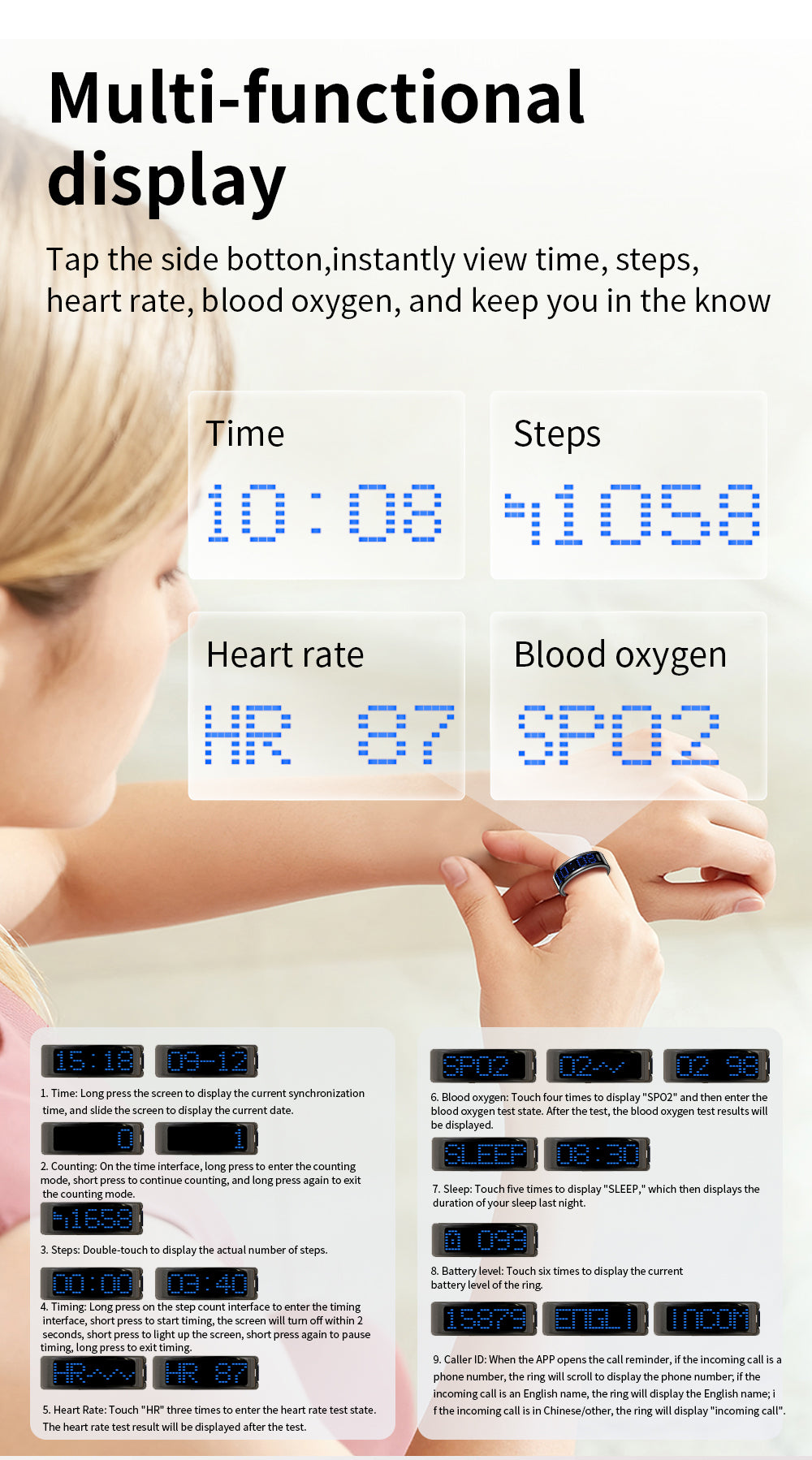 TUTEVETA Smart Ring | Health Monitoring, Sleep Tracking & 100M Waterproof