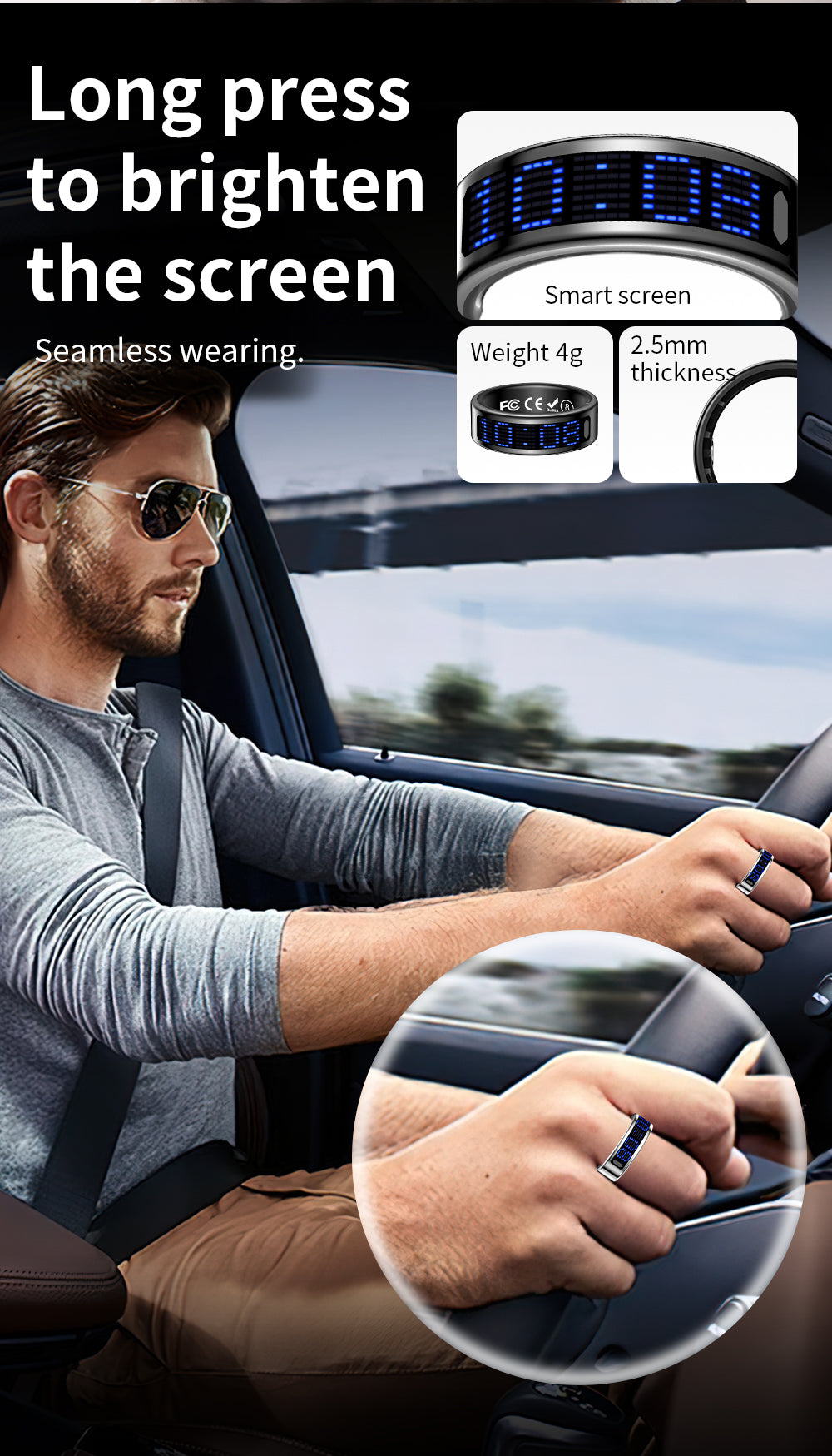 TUTEVETA Smart Ring | Health Monitoring, Sleep Tracking & 100M Waterproof
